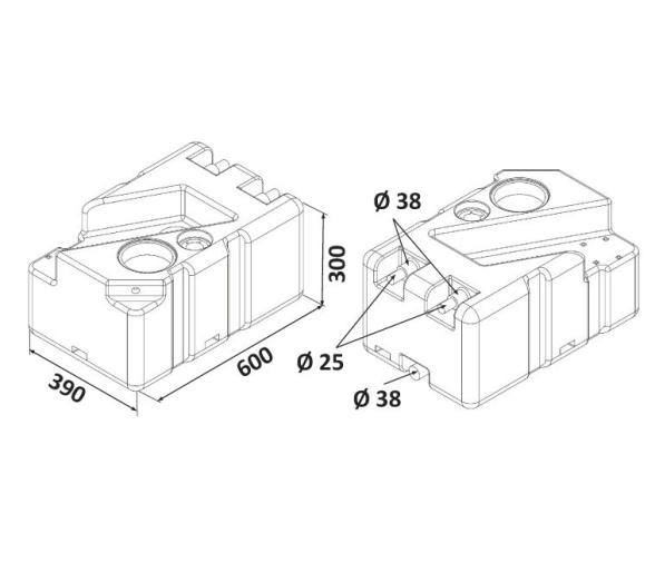 Deposito Aguas Negras con Bomba Maceradora 50 L