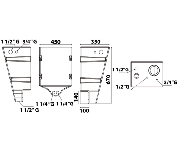Deposito de Aguas Residuales Montaje en Mamparo
