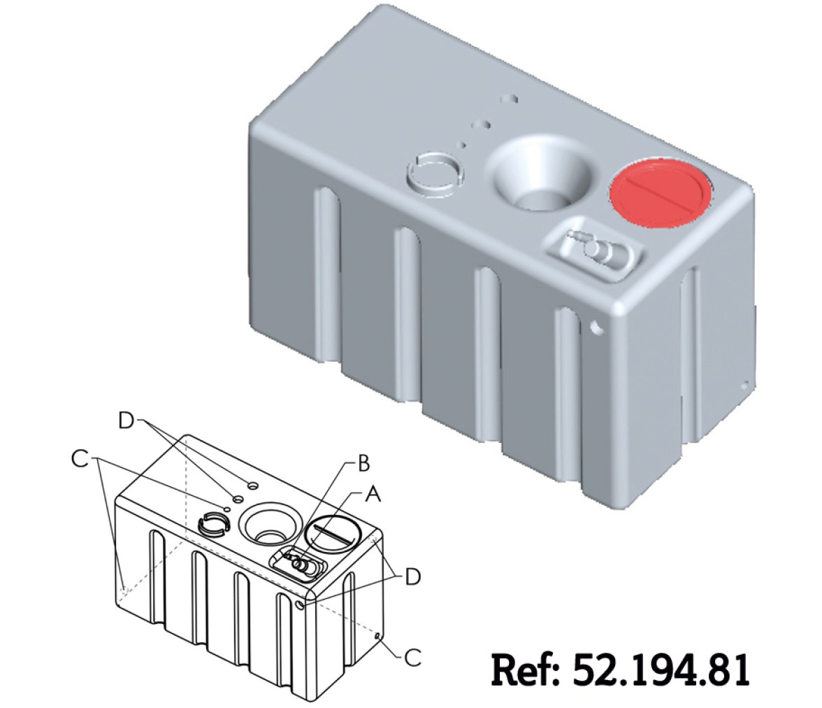 Horizontal Rigid Tank for Drinkable Water