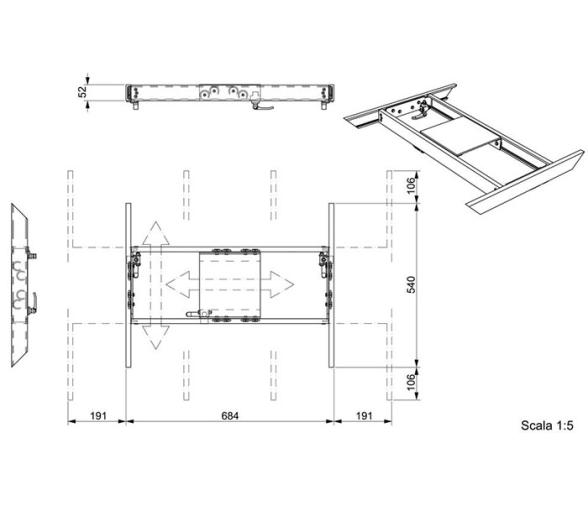 Desplazador Bidireccional para Pedestal de Mesa