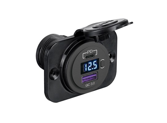 Voltímetro Digital + Doble Conector USB tipo A+C