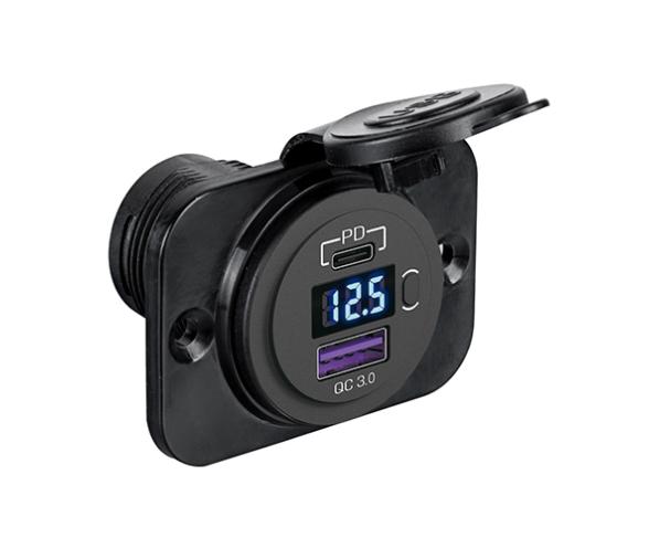 Voltímetro Digital + Doble Conector USB tipo A+C