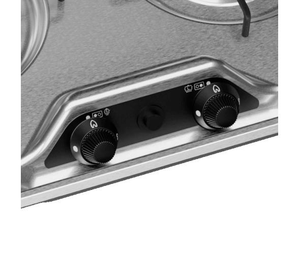 Dometic Cocina 2 Fuegos con Tapa de Cristal