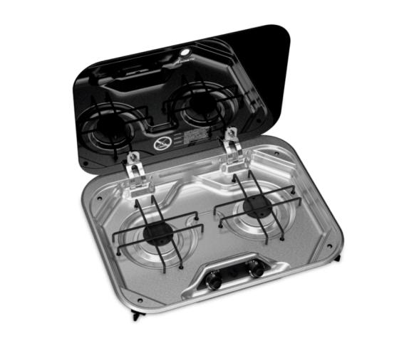 Dometic Cocina 2 Fuegos con Tapa de Cristal
