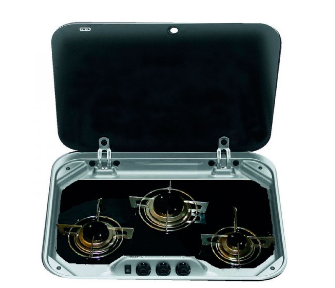 Dometic Cocina 3 Quemadores Tapa y Superficie de Vidrio PI8023GL