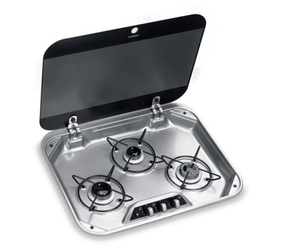 Dometic Cocina de Tres Fuegos con Tapa de Cristal