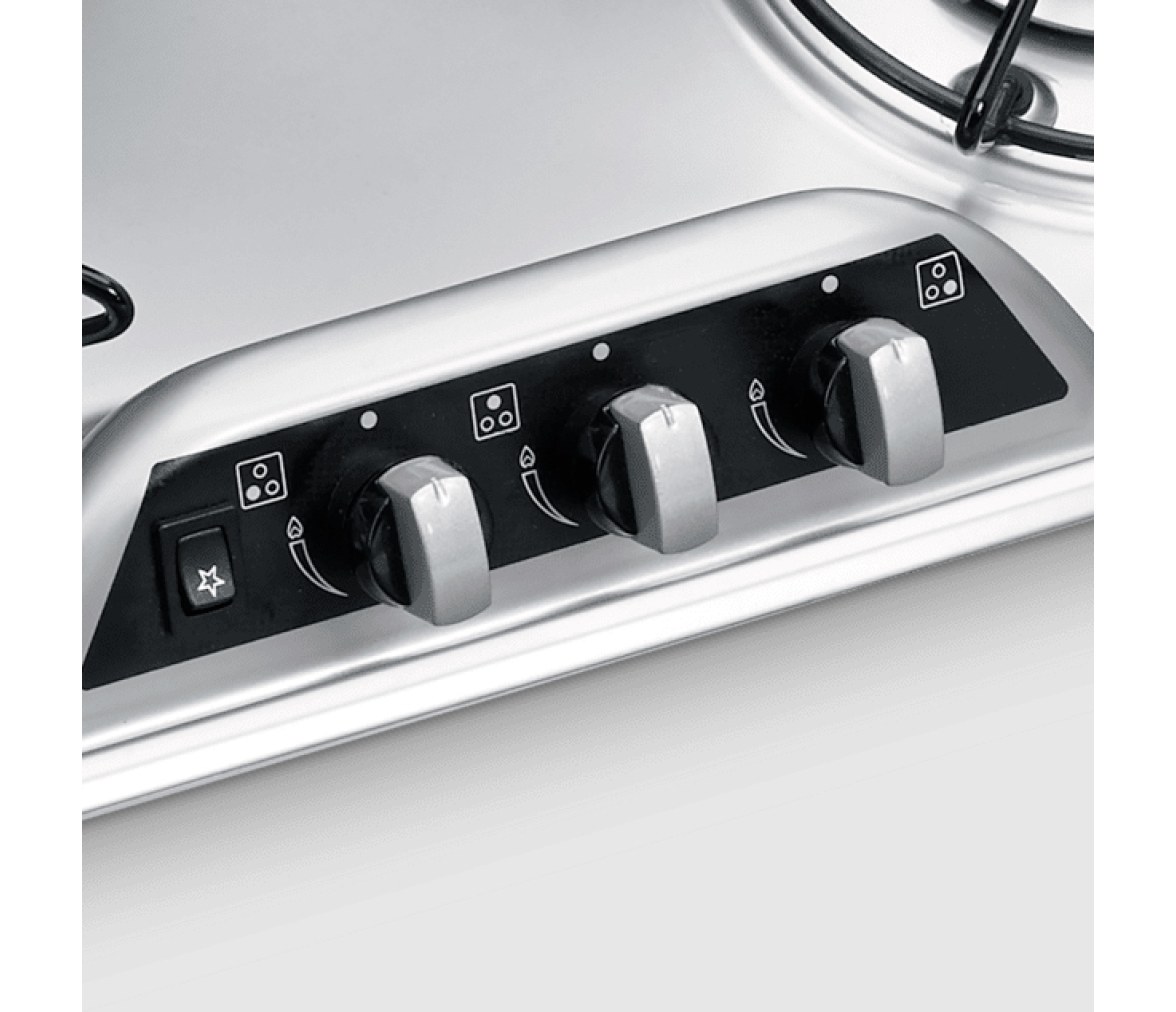 Dometic Cocina de Tres Fuegos con Tapa de Cristal