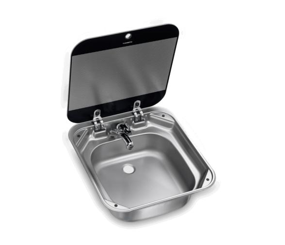 Dometic Fregadero Cuadrado con Tapa de Cristal SNG 4244