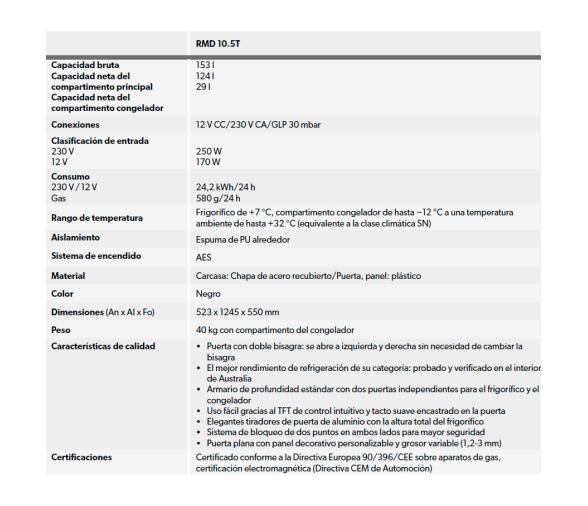 Dometic Nevera de Absorción RMD 10.5T