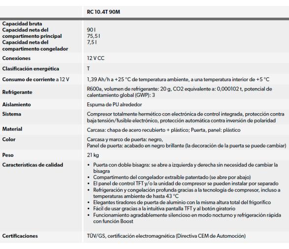 Dometic Nevera Fija de Compresor RC 10.4M90