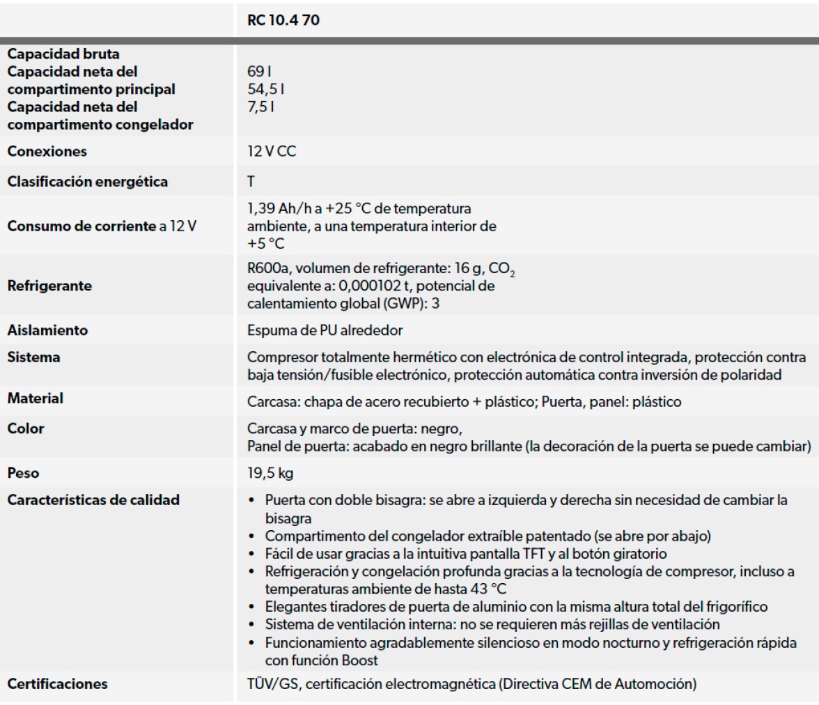 Dometic Nevera Fija de Compresor RC 10.4T 90