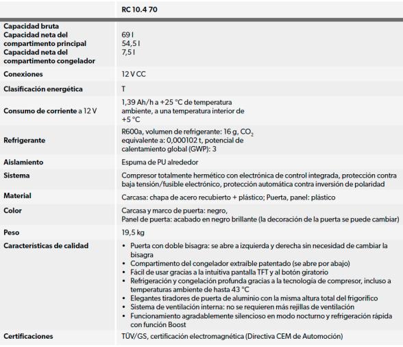 Dometic Nevera Fija de Compresor RC 10.4T 90