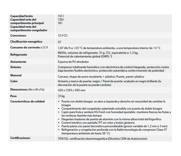 Dometic Nevera Fija de Compresor RCL 10.4ET