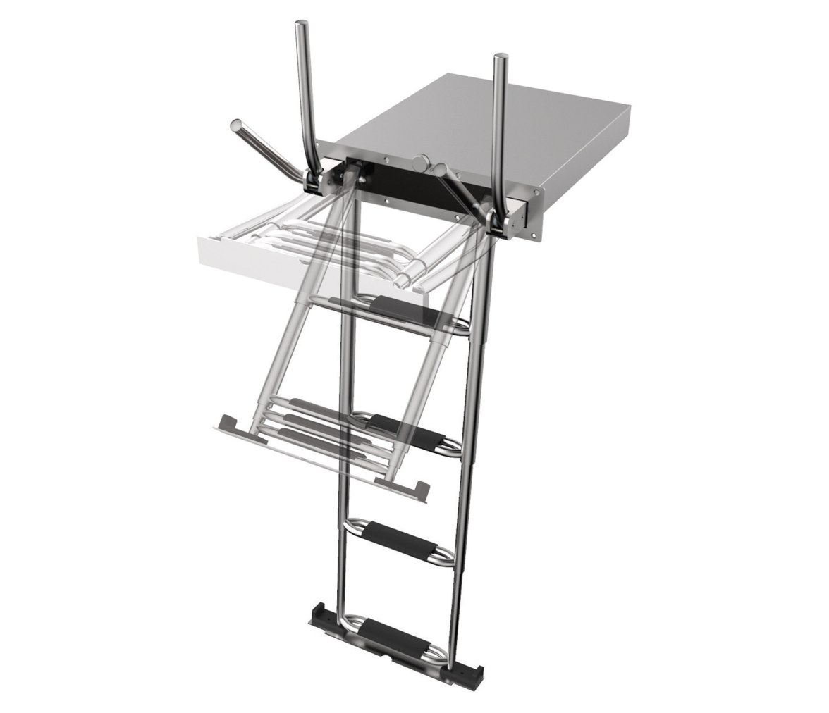 Douglas Marine Escalera Telescópica Evo2 con Doble Asa Automática