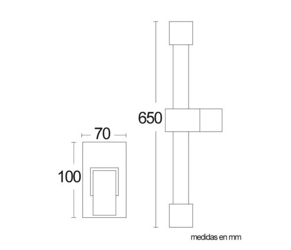 Ducha Square con Rail