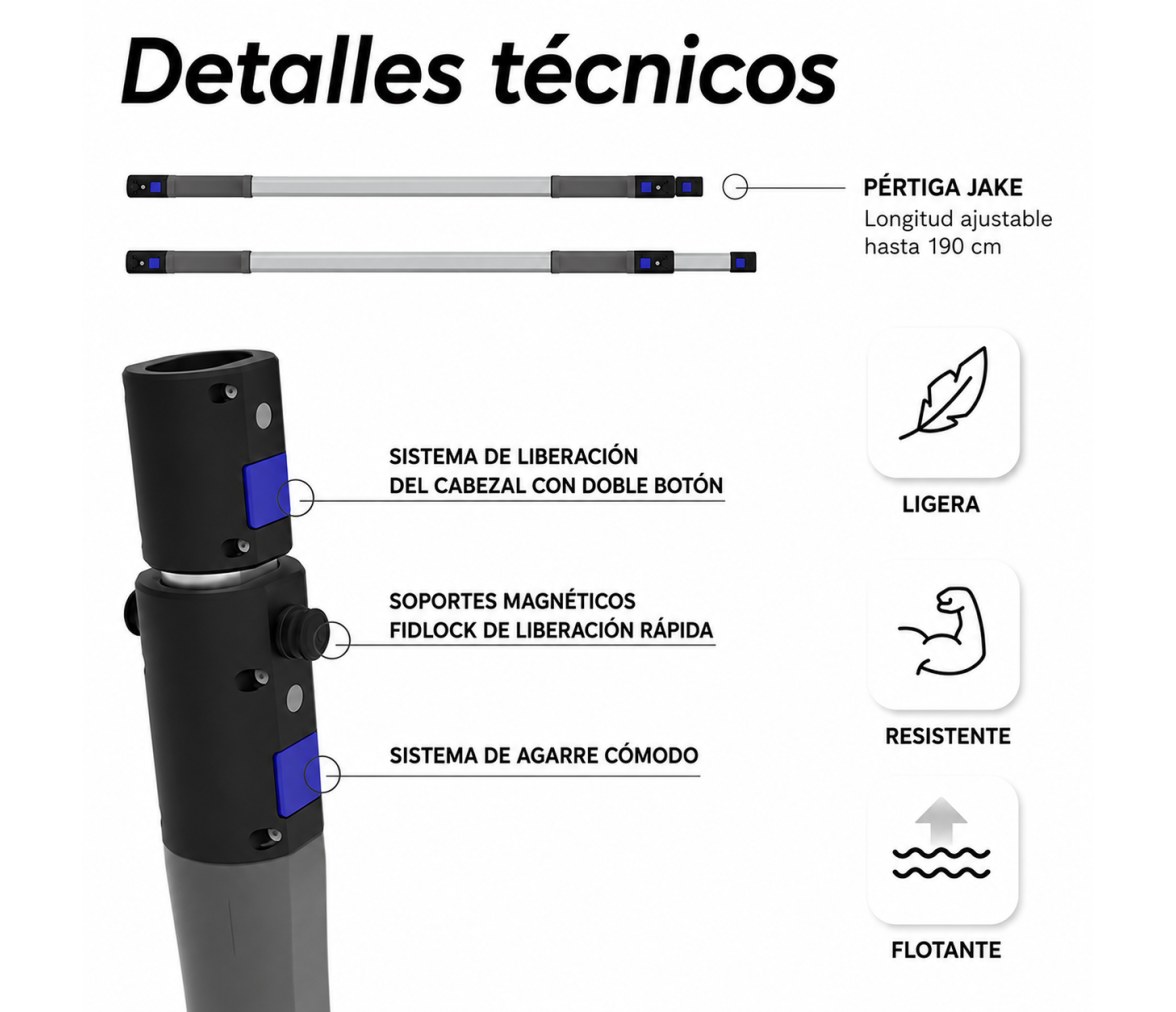 Easysea Jake Starter Kit Mango telescópico + cabezal bichero