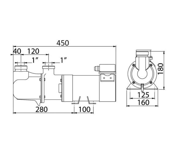 Electrobomba autocebante CEM Sbr con rosca simple de bronce