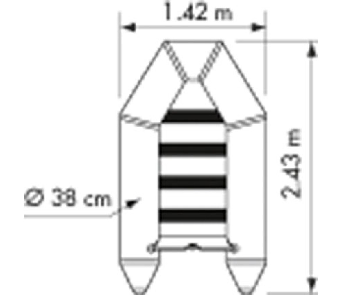 Embarcacion Neumatica Plastimo Light P240SL Gris suelo tablas madera