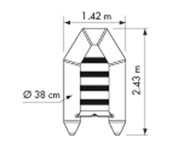 Embarcacion Neumatica Plastimo Light P240SL Gris suelo tablas madera