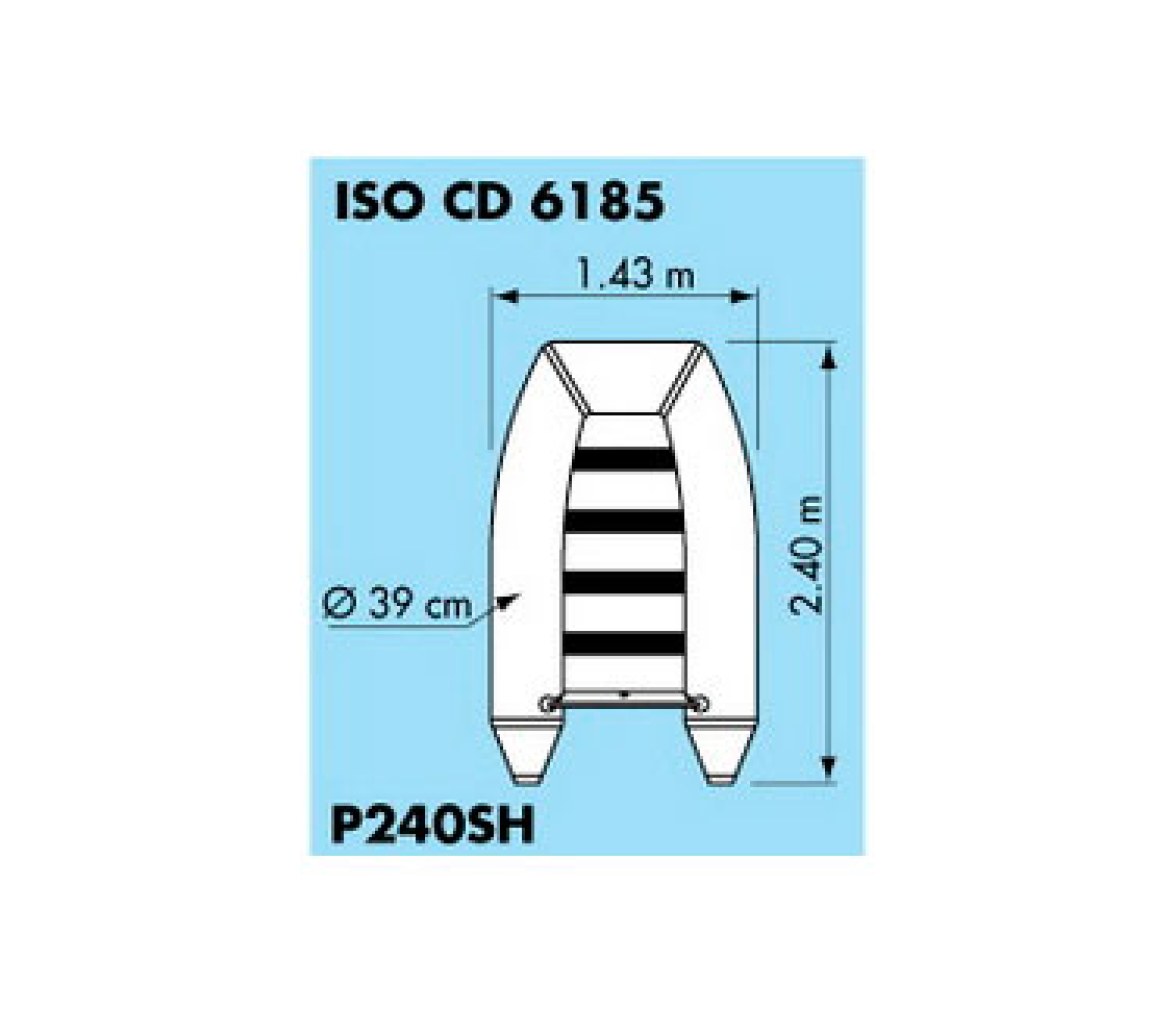 Plastimo Embarcacion Neumatica Raid II P240SH Gris Suelo Tablas de Madera