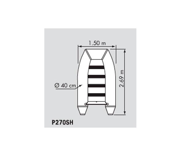 Plastimo Embarcacion Neumatica Raid II P270SH Gris Suelo Tablas de Madera