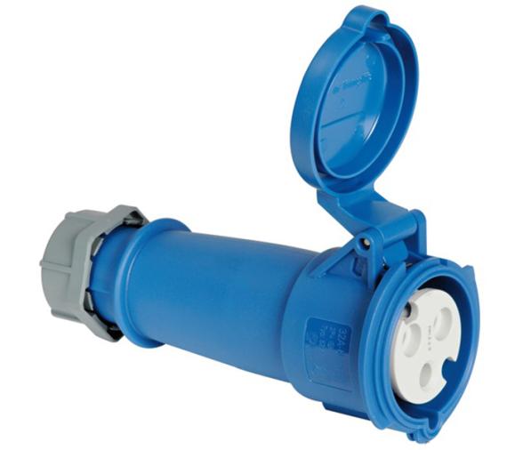 Enchufe de Pantalan 3 polos hembra con tapa 32A