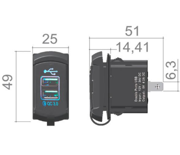 Enchufe doble USB Carga rápida