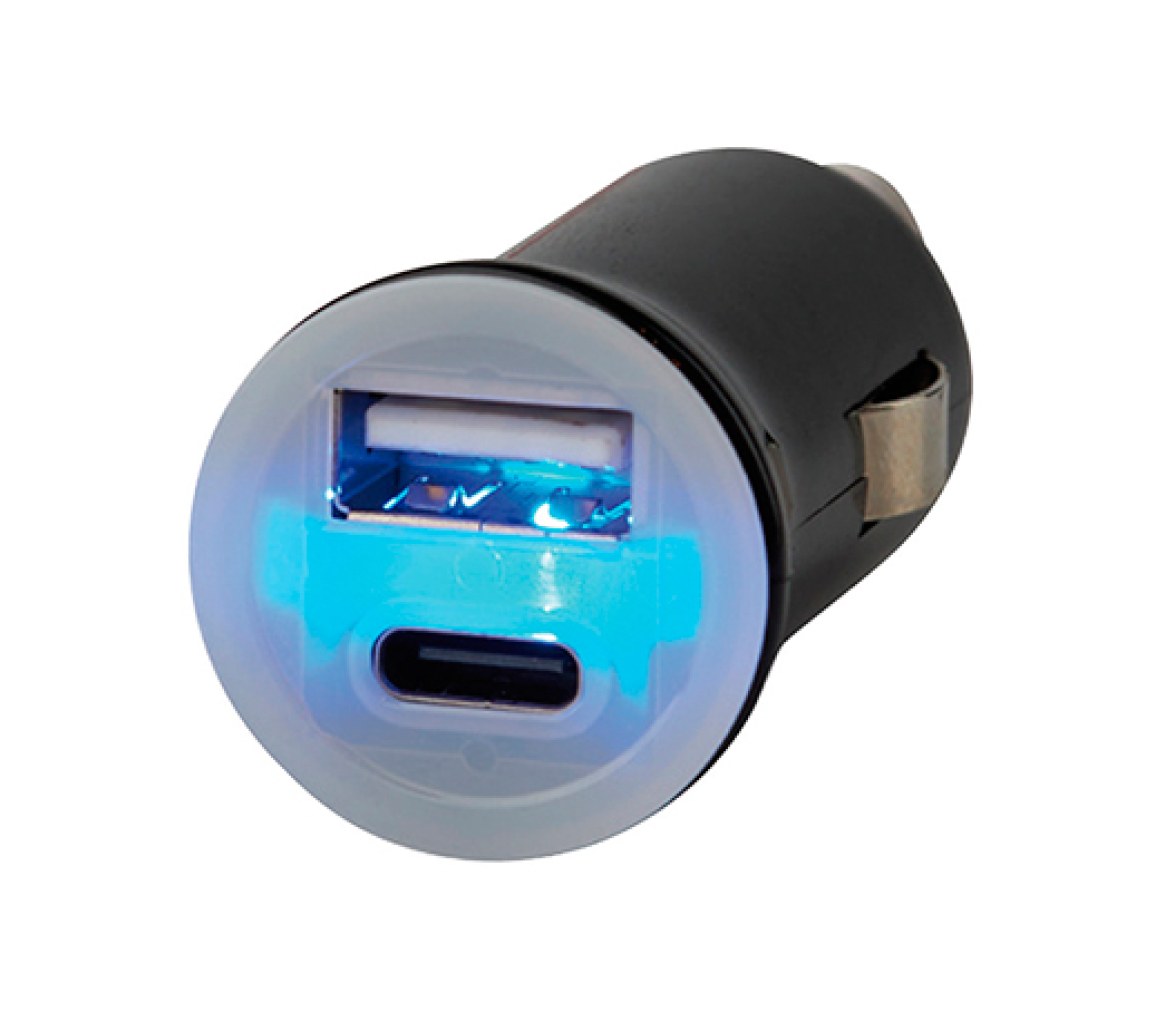 Enchufe Doble USB Tipo A+C 12/24V 2.4A