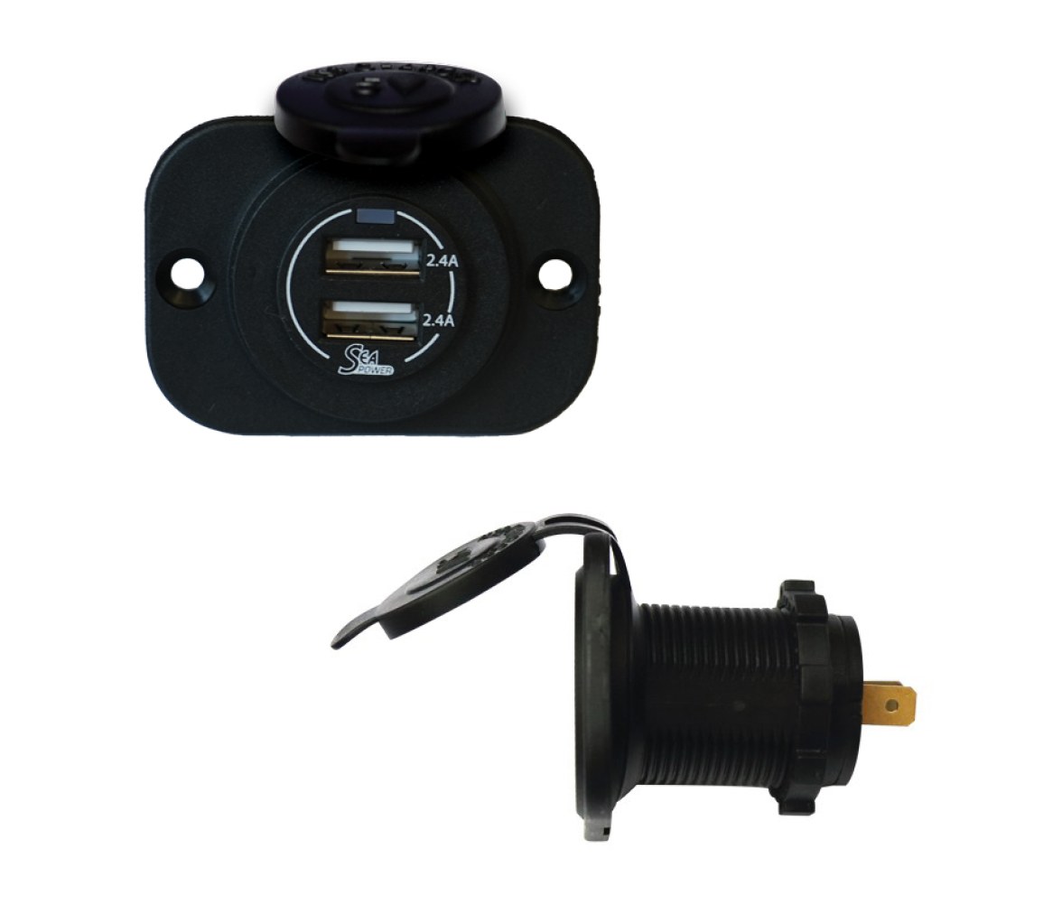 Enchufe USB Doble Conexion 12/24 V DC