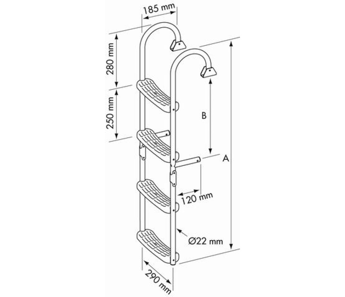 Escalera Inox Plegable con Angulo de 180 Grados Plastimo
