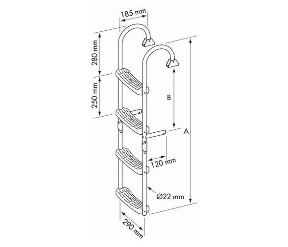 Escalera Inox Plegable con Angulo de 180 Grados Plastimo