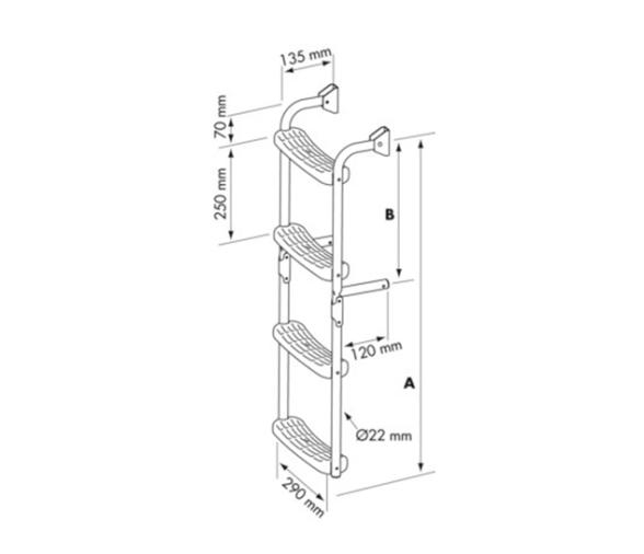 Escalera Inox Plegable con Angulo de 90 Grados Plastimo