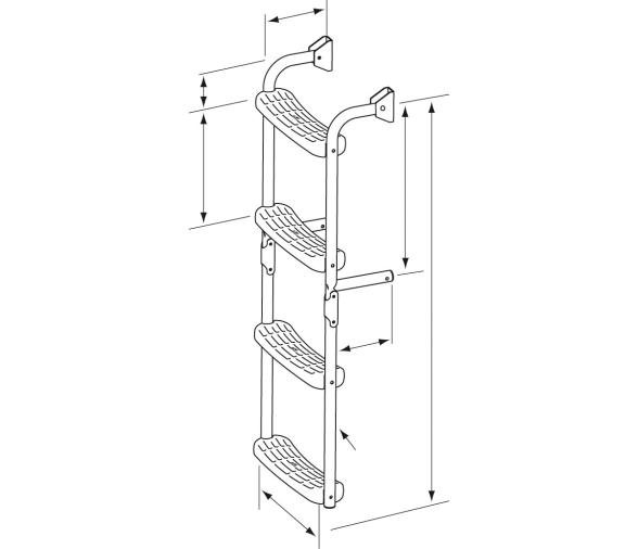 Escalera Inox Plegable con Angulo de 90 Grados Plastimo