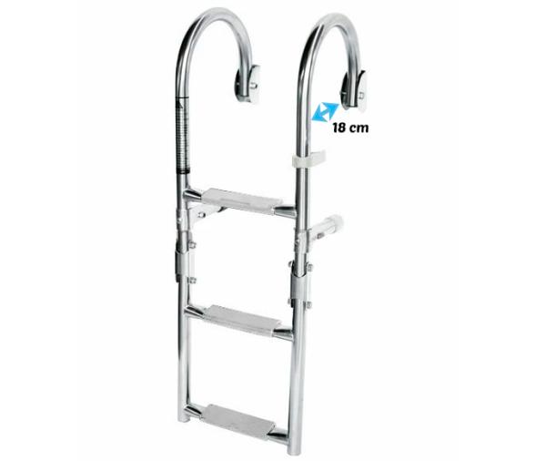 Escalera Inox Plegable con Pasamanos