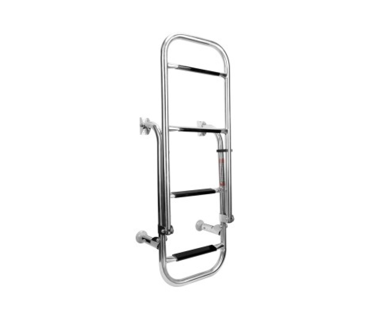 Escalera plegable, 1+2 Peldaños, Inox316, 90º, L810xA280mm