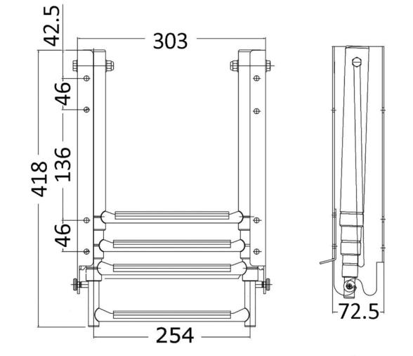 Escalera Plegable 4 Peldaños INOX