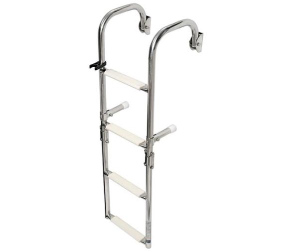 Escalera Plegable Acero Inoxidable con Fijaciones