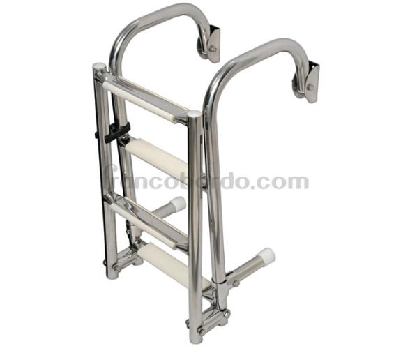 Escalera Plegable Acero Inoxidable con Fijaciones