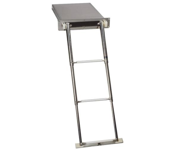 Escalera Plegable con Caja Acero Inoxidable