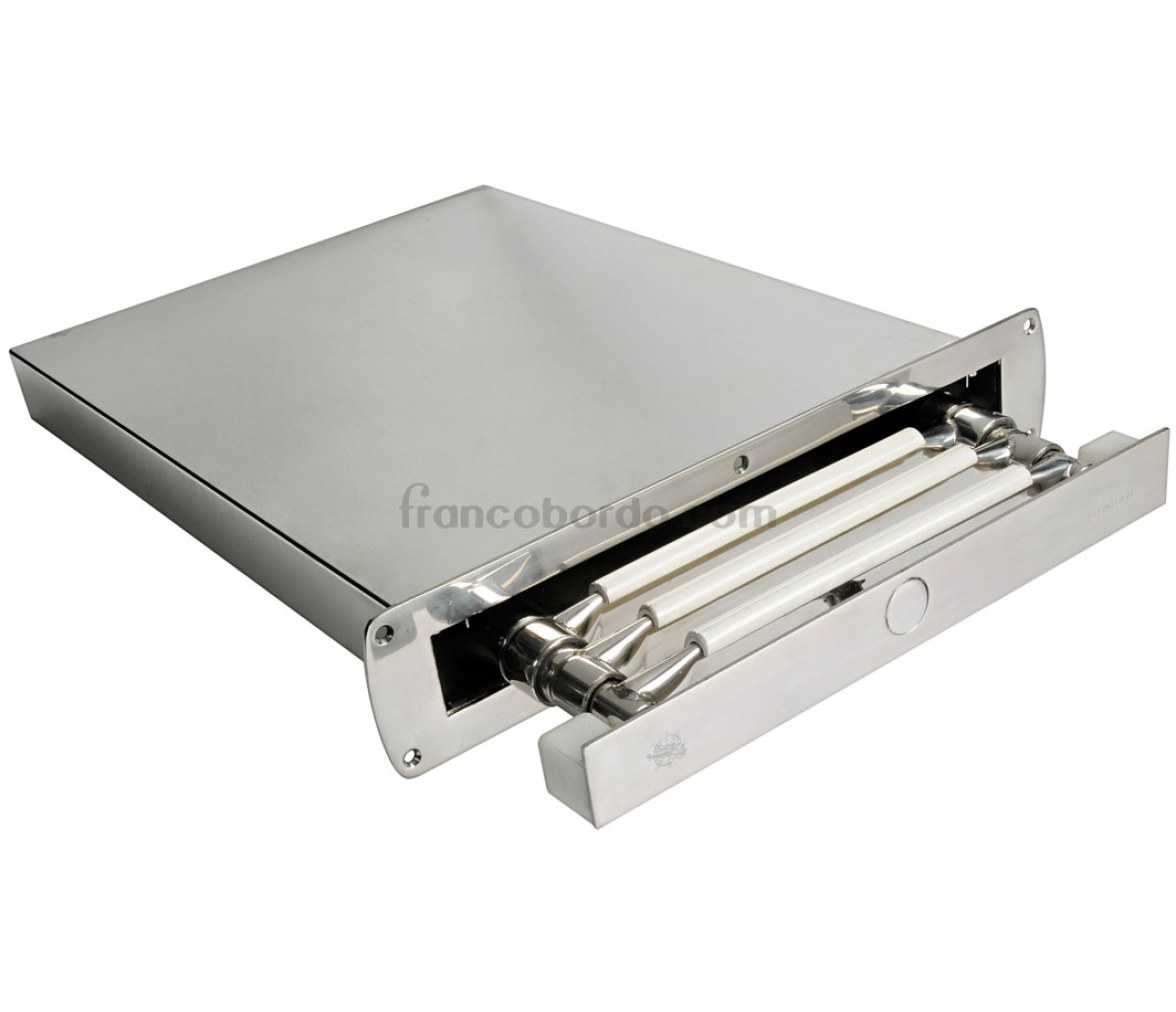 Escalera Plegable con Caja Acero Inoxidable
