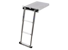 Escalera Plegable con Caja Acero Inoxidable Cierre Manual