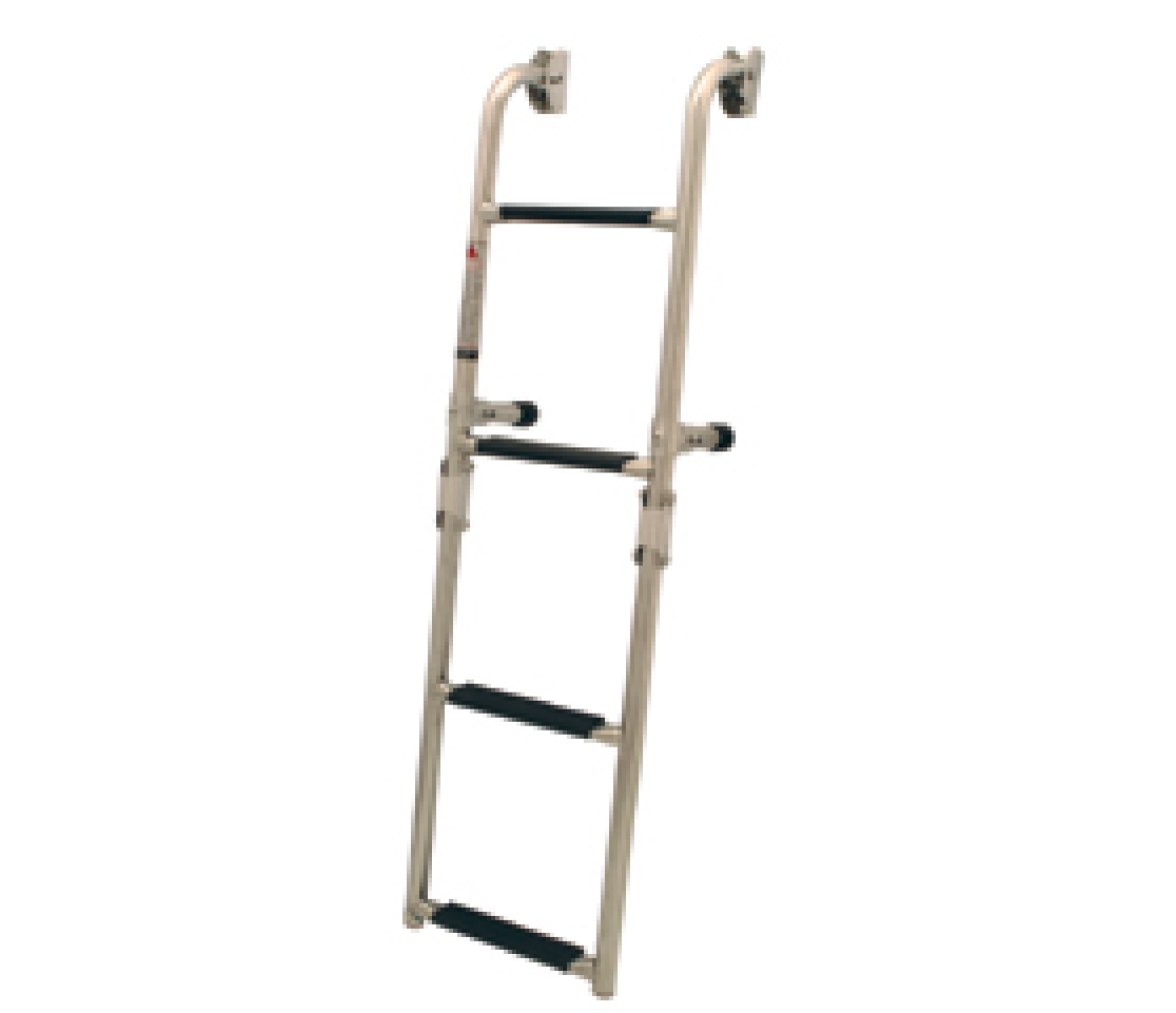 Escalera plegable de Popa, 1+2 Peldaños, Inox 316, 90º, L596xA257mm