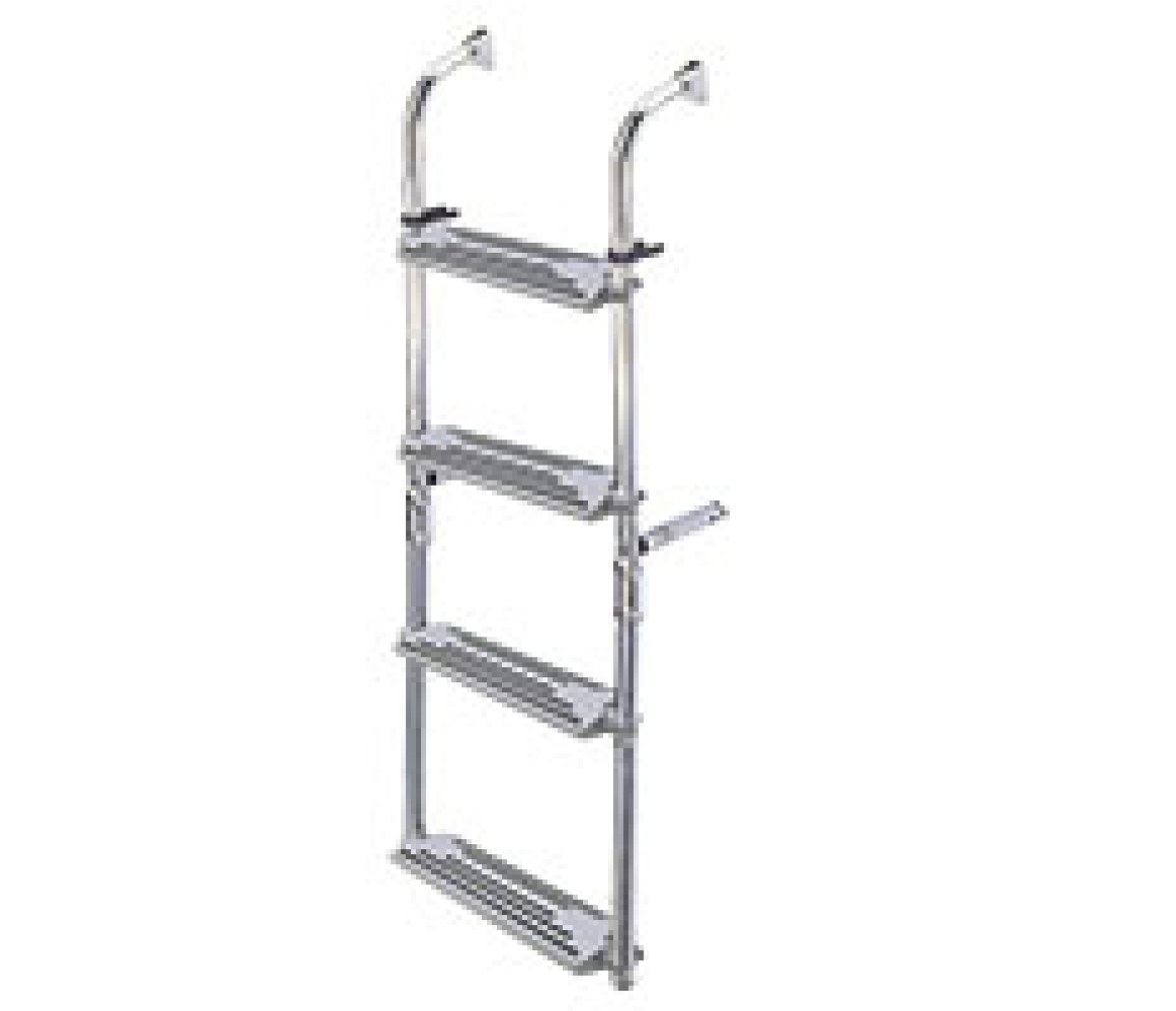 Escalera plegable de Proa, 1+2 Peldaños, Inox 316, 90º, L650xA325mm