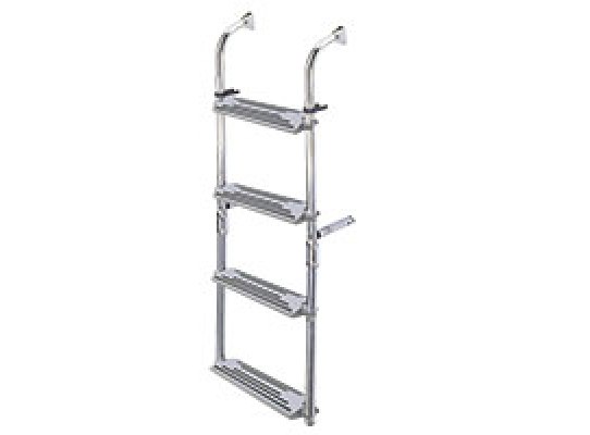 Escalera plegable de Proa, 1+2 Peldaños, Inox 316, 90º, L650xA325mm