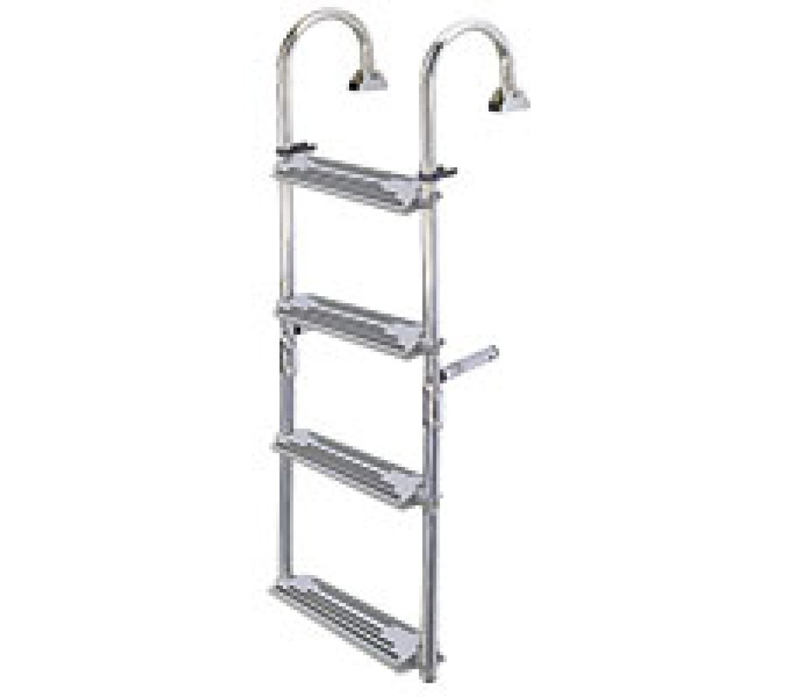 Escalera plegable de Proa, 2+2 Peldaños, Inox 316, 180º, L1050xA325mm