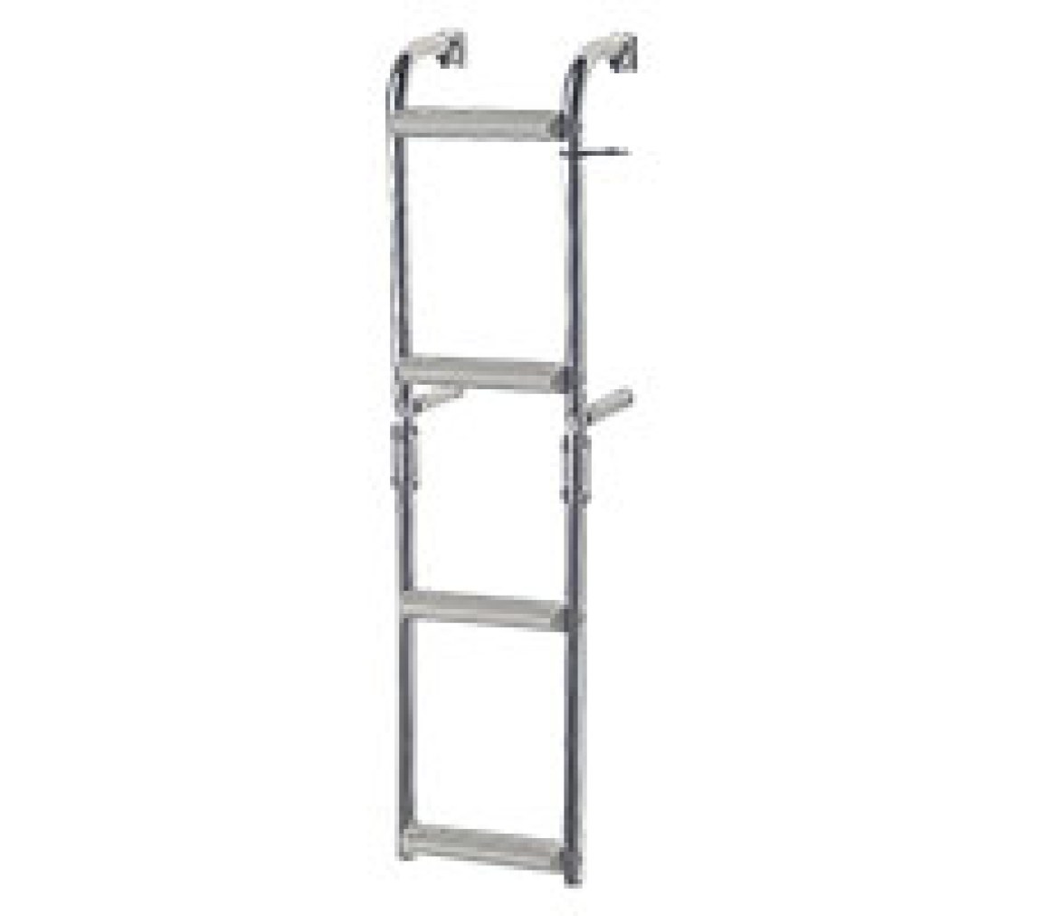 Escalera plegable, Inox 316 popa estrecha, 1+2 Peldaños, 90º, L705xA215mm