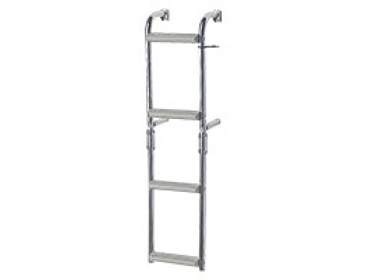 Escalera plegable, Inox 316 popa estrecha, 1+2 Peldaños, 90º, L705xA215mm