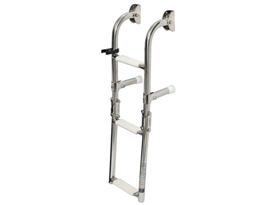 3 Steps Very Narrow Inox Foldable Ladder Wall Mounting
