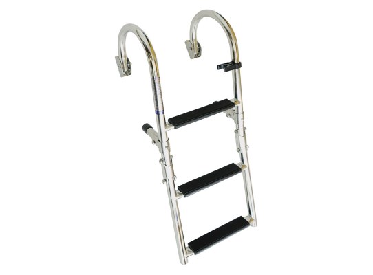 Escalera plegable para Borda, 1+2 Peldaños, Inox 316, 180º, L730xA250mm