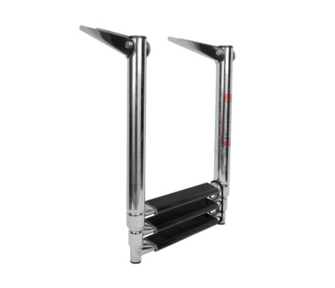 Escalera Telescópica, 3 Peldaños, Inox 316, L875xA290mm